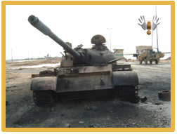burned out iraqi tank